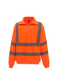 YOKO - Męska Bluza Rozpinana HiVis Quarter Zip. Kolor: pomarańczowy, żółty, wielokolorowy #1