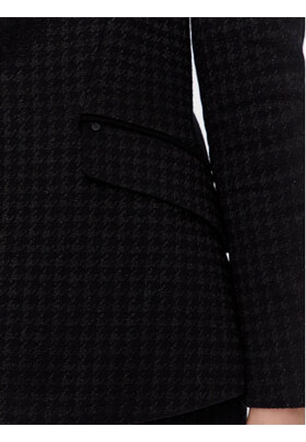 Karl Lagerfeld - KARL LAGERFELD Marynarka 226W1400 Czarny Regular Fit. Typ kołnierza: dekolt w karo. Kolor: czarny. Materiał: bawełna
