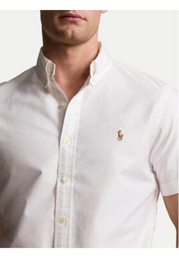 Polo Ralph Lauren Koszula 710850782010 Biały Custom Fit. Typ kołnierza: polo. Kolor: biały. Materiał: bawełna