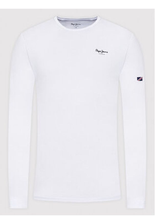 Pepe Jeans Longsleeve Original Basic 2 Long N PM508211 Biały Slim Fit. Kolor: biały. Materiał: bawełna. Długość rękawa: długi rękaw