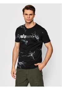 Alpha Industries T-Shirt Lightning Aop 106500 Czarny Regular Fit. Kolor: czarny. Materiał: bawełna