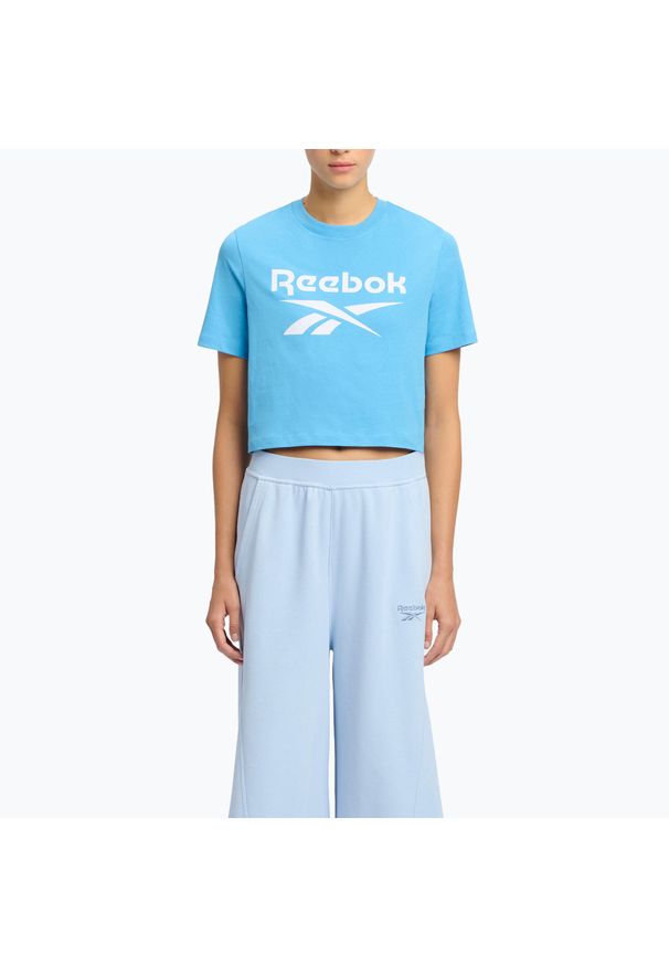 Reebok Fitness - Koszulka Reebok Identity Big Logo Crop Tee. Kolor: niebieski. Sport: fitness