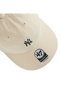 47 Brand Czapka z daszkiem New York Yankees MLB Base Runner Clean Up B-BSRNR17GWS-NT Beżowy. Kolor: beżowy. Materiał: materiał #4