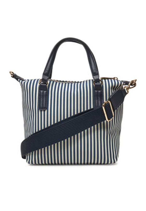 TOMMY HILFIGER - Tommy Hilfiger Torebka Poppy Summer Small Tote AW0AW17202 Granatowy. Kolor: niebieski