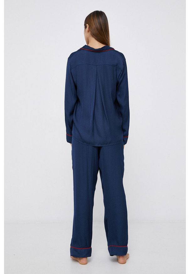 DKNY - Dkny - Piżama. Kolor: niebieski. Materiał: tkanina