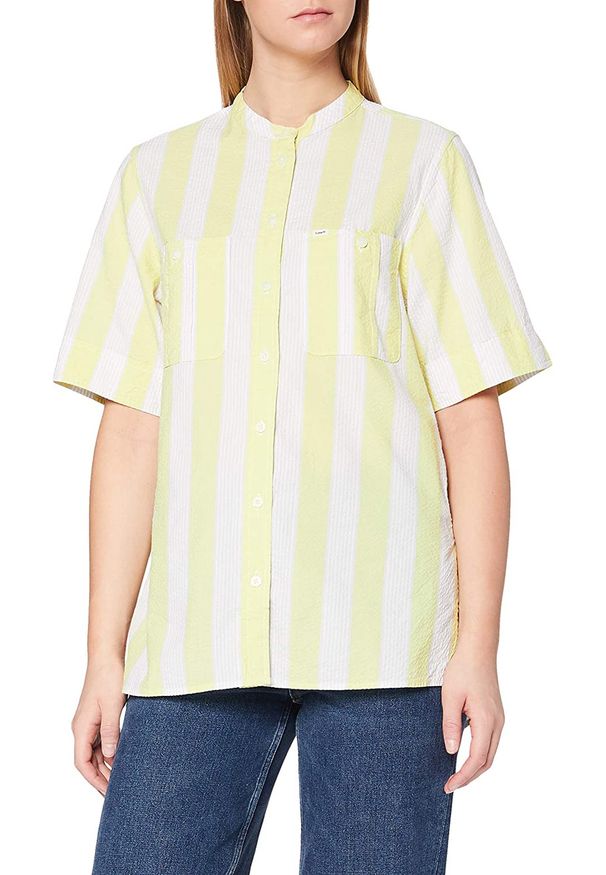 Lee - LEE HALF SLEEVE SHIRT DAMSKA KOSZULA LIME JUICE L49WZIQI 112111138