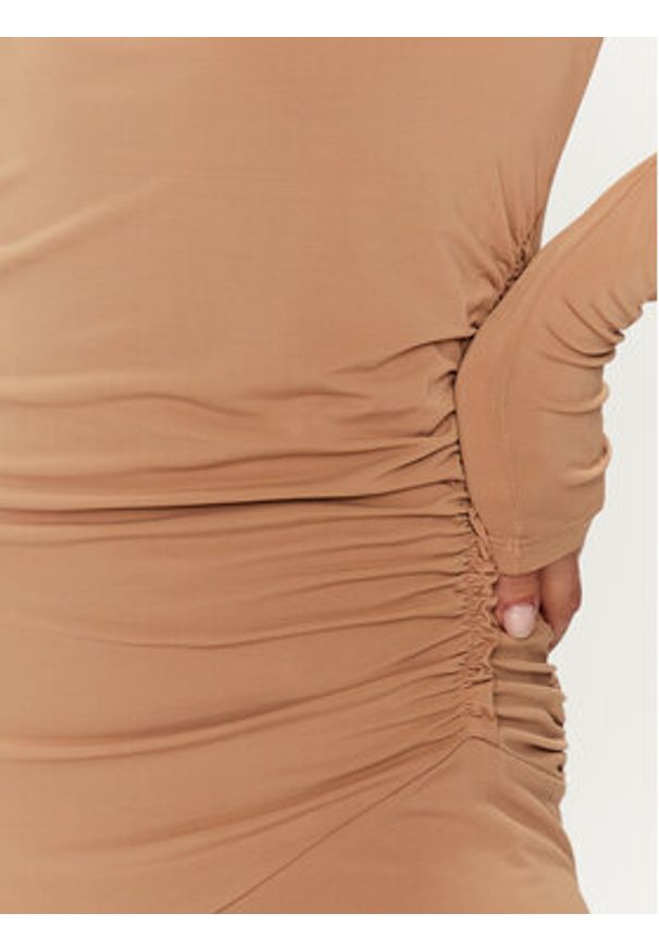 Pinko Sukienka koktajlowa Babar 102488 A1BQ Beżowy Slim Fit. Kolor: beżowy. Materiał: wiskoza. Styl: wizytowy