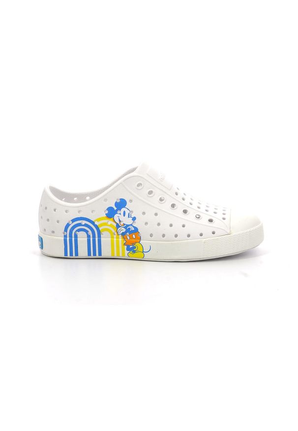 Native Shoes - Buty dziecięce Native NA12112001 Jefferson Print Disney Jr. Kolor: biały. Wzór: motyw z bajki, nadruk