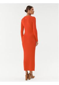 BOSS - Boss Sukienka dzianinowa Famelina 50493914 Pomarańczowy Slim Fit. Kolor: pomarańczowy. Materiał: wiskoza #5