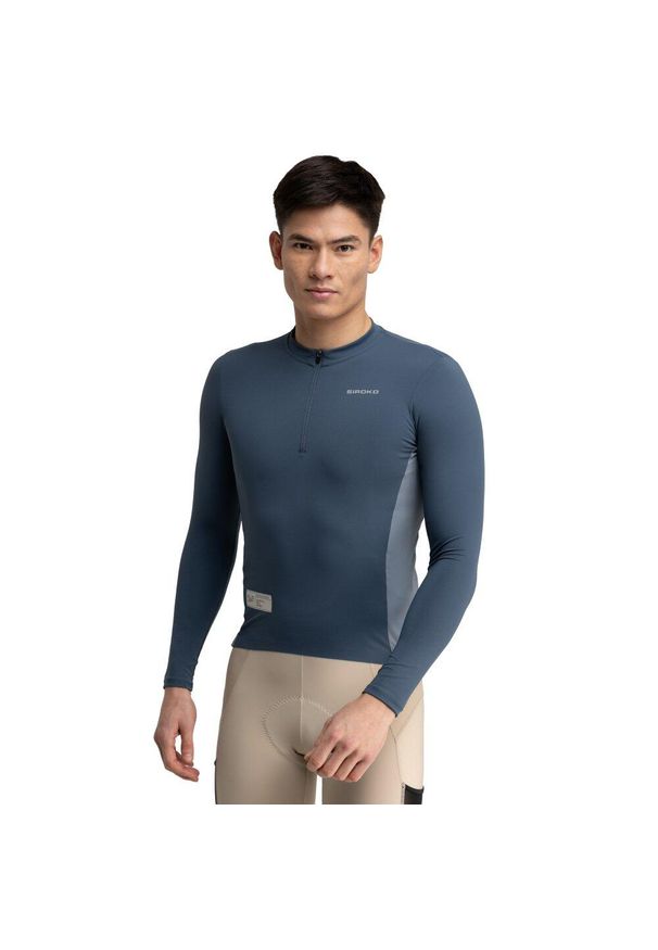 SIROKO - Męska koszulka rowerowa gravel z długim rękawem Kolarstwo Siroko GM3 Karakór. Kolor: niebieski. Materiał: materiał. Długość rękawa: długi rękaw. Długość: długie. Sport: kolarstwo