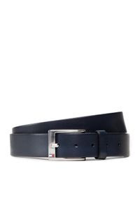 TOMMY HILFIGER - Tommy Hilfiger Pasek Męski New Aly Belt AM0AM08363 Granatowy. Kolor: niebieski. Materiał: skóra