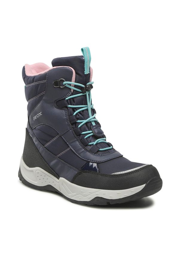 Śniegowce Geox J Sentiero G.B Abx A J26FVA 054FU CF44A D Navy/Aqua. Kolor: niebieski. Materiał: materiał