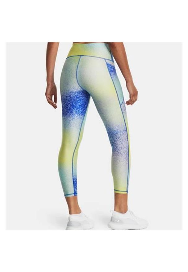 Legginsy treningowe damskie Under Armour 1365338014. Kolor: wielokolorowy, niebieski, szary. Materiał: syntetyk, materiał