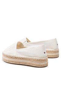 TOMMY HILFIGER - Tommy Hilfiger Espadryle Th Textured Flatform Espadrille FW0FW06433 Biały. Kolor: biały. Materiał: materiał #6