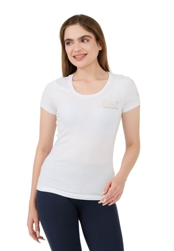 EA7 Emporio Armani - EA7 Biały t-shirt. Kolor: biały