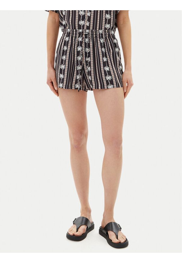 Volcom Szorty materiałowe Sunny Daze B0912410 Czarny Relaxed Fit. Kolor: czarny. Materiał: wiskoza