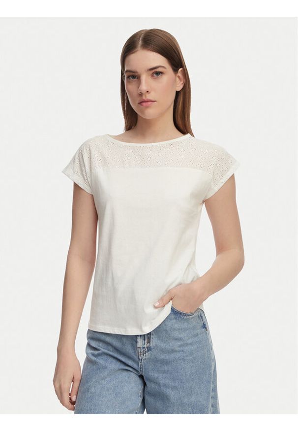 Vero Moda Bluzka Janni 10340707 Biały Regular Fit. Kolor: biały. Materiał: bawełna