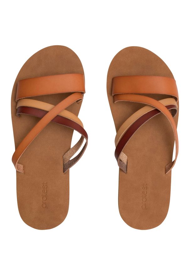 Klapki damskie Protest Prtoyster. Okazja: na plażę. Kolor: brązowy. Styl: sportowy