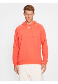 Under Armour Bluza Ua Rival Fleece Hoodie 1379757 Czerwony Loose Fit. Kolor: czerwony. Materiał: bawełna