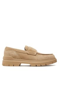 Hugo Loafersy Ryan Mocc Sd 50517013 Beżowy. Kolor: beżowy. Materiał: zamsz, skóra