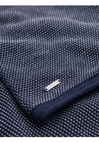 Ombre Clothing - Męski dzianinowy sweter w strukturalne kropki – granatowy V1 - Rozmiar: M. Okazja: na co dzień. Kolor: niebieski. Materiał: dzianina. Wzór: kropki. Styl: casual #3