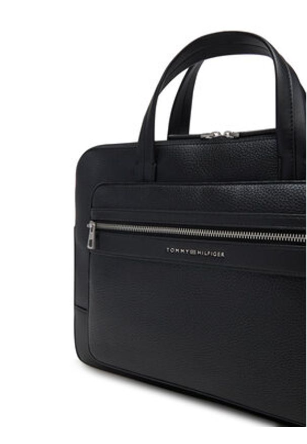 TOMMY HILFIGER - Tommy Hilfiger Torba na laptopa Th Central Computer Bag AM0AM13203 Czarny. Kolor: czarny. Materiał: skóra
