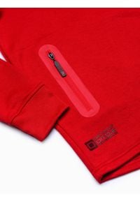 Ombre Clothing - Bluza męska z kapturem B1080 - czerwona - XXL. Typ kołnierza: kaptur. Kolor: czerwony. Materiał: bawełna, poliester #9