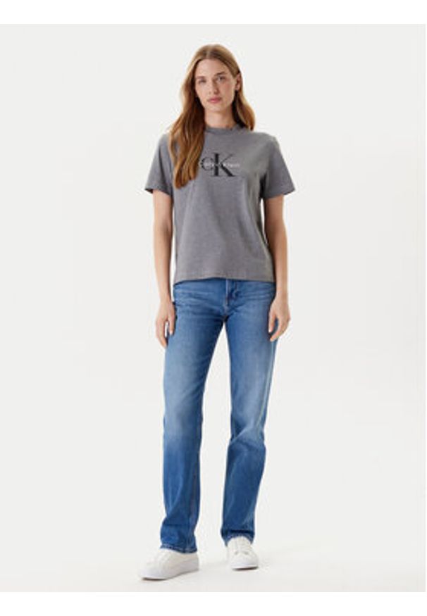 Calvin Klein Jeans T-Shirt Hero Classic LV047B865G Szary Regular Fit. Kolor: szary. Materiał: bawełna