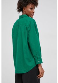 Answear Lab Koszula z domieszką lnu damska kolor zielony relaxed z kołnierzykiem klasycznym. Typ kołnierza: kołnierzyk klasyczny. Kolor: zielony. Materiał: len. Styl: wakacyjny, klasyczny #4