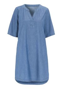 Cellbes Sukienka dżinsowa z rękawem 3/4 denim blue female niebieski 38/40. Typ kołnierza: dekolt w serek. Kolor: niebieski. Materiał: denim #1