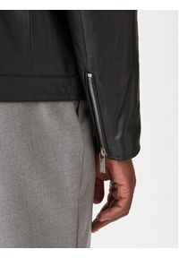 Karl Lagerfeld - KARL LAGERFELD Kurtka skórzana 555022 554421 Czarny Slim Fit. Typ kołnierza: dekolt w karo. Kolor: czarny. Materiał: skóra #7