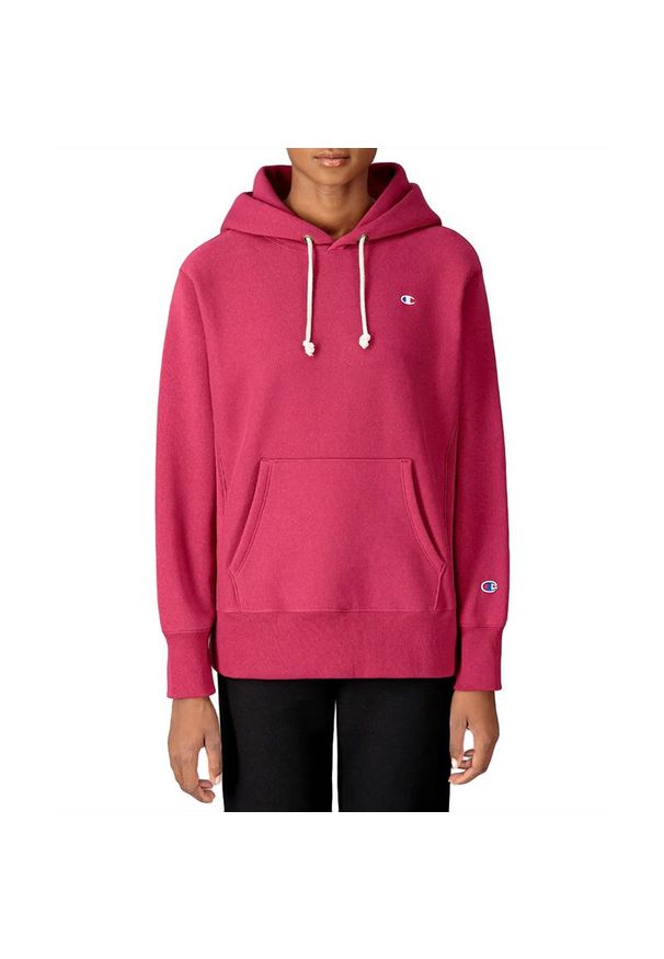 Bluza Champion Reverse Weave C Logo Hoodie 114778-RS510 - różowa. Kolor: różowy. Materiał: bawełna, poliester. Styl: klasyczny, sportowy