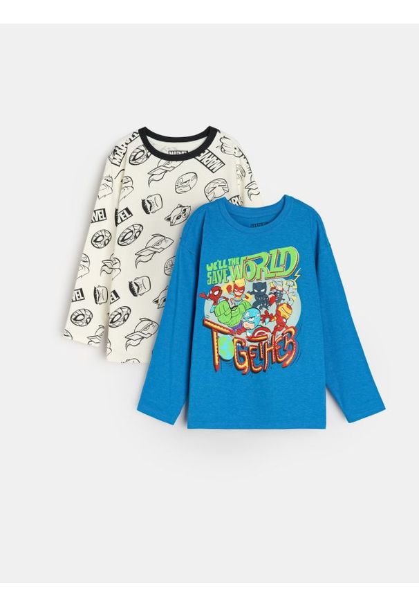 Sinsay - Koszulki z długimi rękawami 2 pack Avengers - wielobarwny. Długość rękawa: długi rękaw. Długość: długie. Wzór: motyw z bajki
