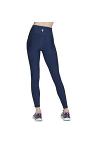 skechers - Leginsy fitness damskie GO Flex Rib Fl HW Legging. Kolor: niebieski. Materiał: nylon, elastan. Sport: fitness #2