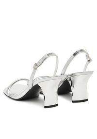 Calvin Klein Sandały Sculpt Kitt Heel Strappy Lth Met HW0HW02709 Srebrny. Kolor: srebrny. Materiał: skóra #5