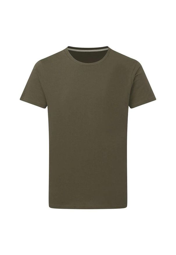 SG - Męska Koszulka Z Doskonałym Nadrukiem. Kolor: zielony. Wzór: nadruk. Sport: turystyka piesza