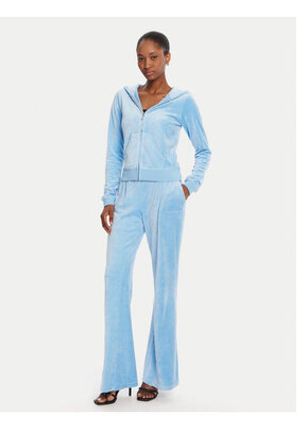 Juicy Couture Bluza Robyn JCSEBJ007 Niebieski Slim Fit. Kolor: niebieski. Materiał: bawełna