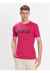 BOSS - Boss T-Shirt 50481923 Różowy Regular Fit. Kolor: różowy. Materiał: bawełna