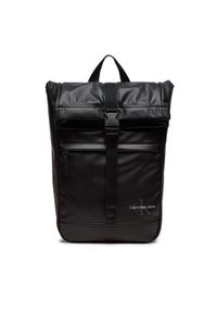 Calvin Klein Jeans Plecak Monogram Soft Rolltop K50K512033 Czarny. Kolor: czarny. Materiał: skóra