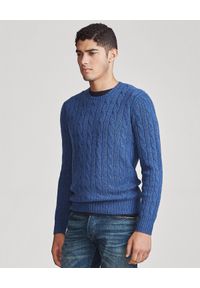 Ralph Lauren - RALPH LAUREN - Niebieski sweter z kaszmiru. Typ kołnierza: polo. Kolor: niebieski. Materiał: kaszmir #6