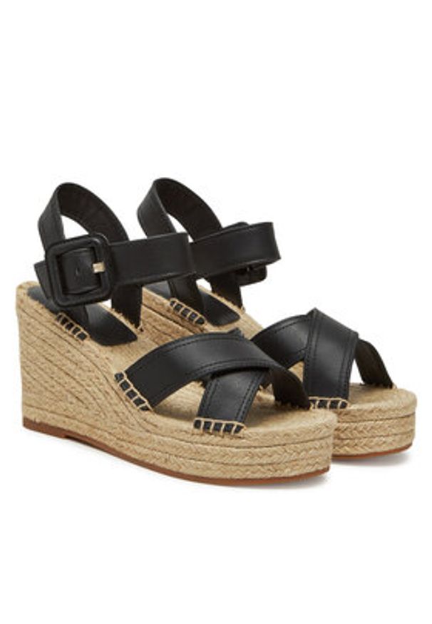 BOSS Espadryle Madeira 50546334 Czarny. Kolor: czarny. Materiał: skóra