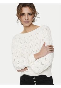 only - ONLY Sweter Brynn 15222853 Biały Regular Fit. Kolor: biały. Materiał: bawełna #3
