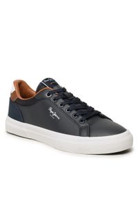 Tenisówki Pepe Jeans Kenton Court PMS30839 Navy 595. Kolor: niebieski. Materiał: skóra