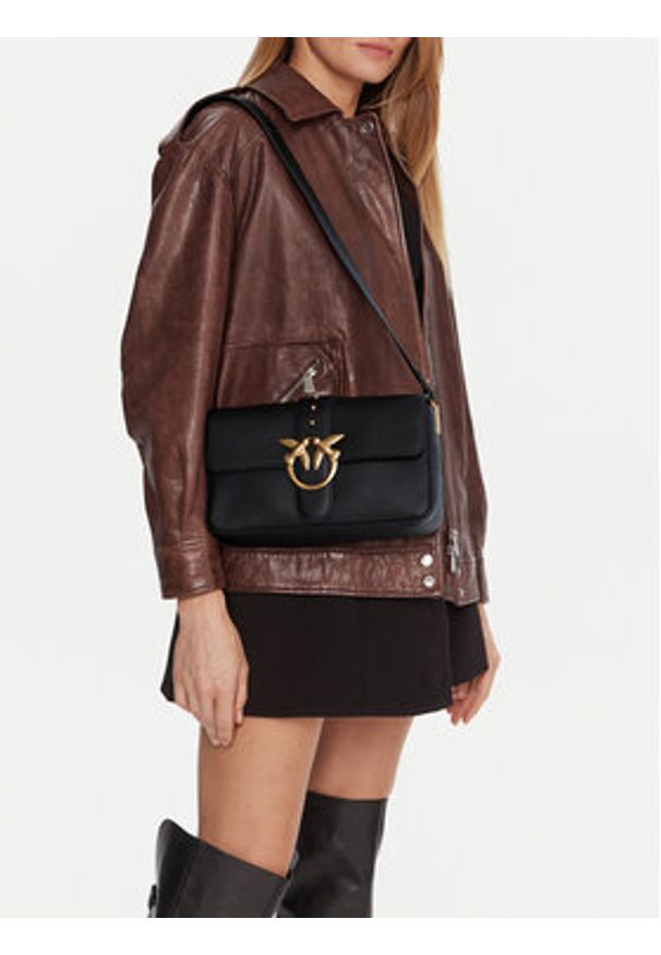 Pinko - PINKO Torebka Love One Classic Slouchy Fl PLTT 104524 A2OX Czarny. Kolor: czarny. Materiał: skórzane