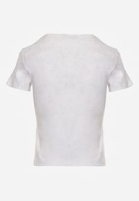 Renee - Biały T-shirt z Bawełny Ozdobiony Sercem z Cyrkonii Amythera. Okazja: na co dzień. Kolor: biały. Materiał: bawełna. Wzór: aplikacja. Styl: sportowy, casual, elegancki #6