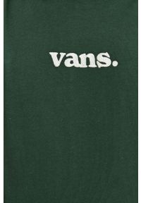 Vans bluza bawełniana męska kolor zielony z kapturem z aplikacją. Typ kołnierza: kaptur. Kolor: zielony. Materiał: bawełna. Wzór: aplikacja #4