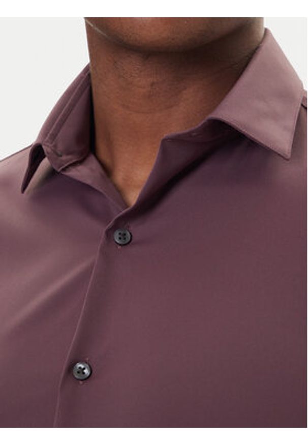 Calvin Klein Koszula LV019EU073 Bordowy Slim Fit. Kolor: czerwony. Materiał: syntetyk