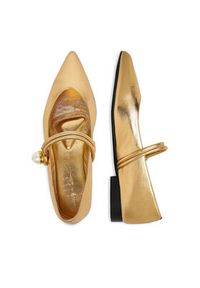 Gino Rossi - GINO ROSSI Baleriny CEO-ROSE-LT2512-72 Złoty. Kolor: złoty. Materiał: skóra #7