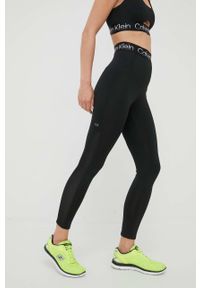 Calvin Klein Performance legginsy treningowe Active Icon damskie kolor czarny gładkie. Kolor: czarny. Materiał: skóra, dzianina, materiał, włókno. Wzór: gładki