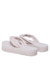 Calvin Klein Japonki Flatform Flip Flop W/Hw HW0HW01503 Beżowy. Kolor: beżowy. Materiał: skóra